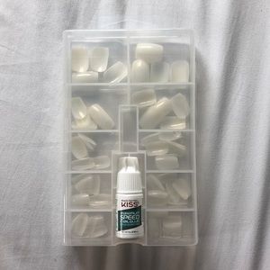 Kiss Press-On Fake Plain Unpainted Nails with Glue